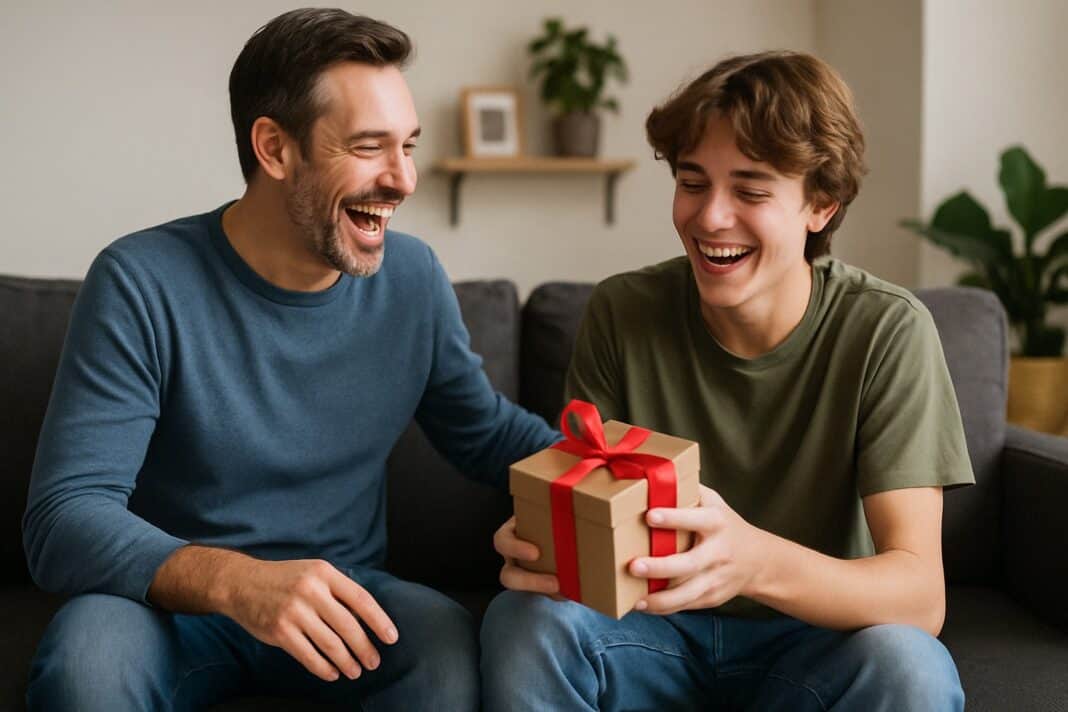 Lachflash auf der Couch – wenn Papa doch das richtige Geschenk trifft