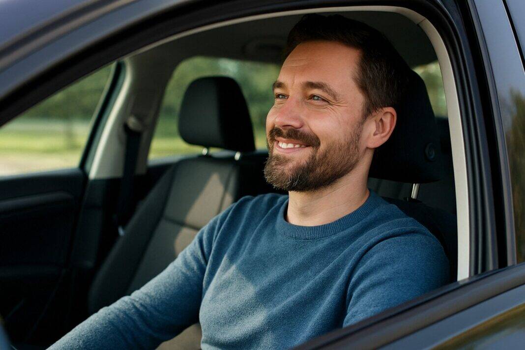 Papa tankt auf – 30 Minuten Ruhe auf dem Fahrersitz