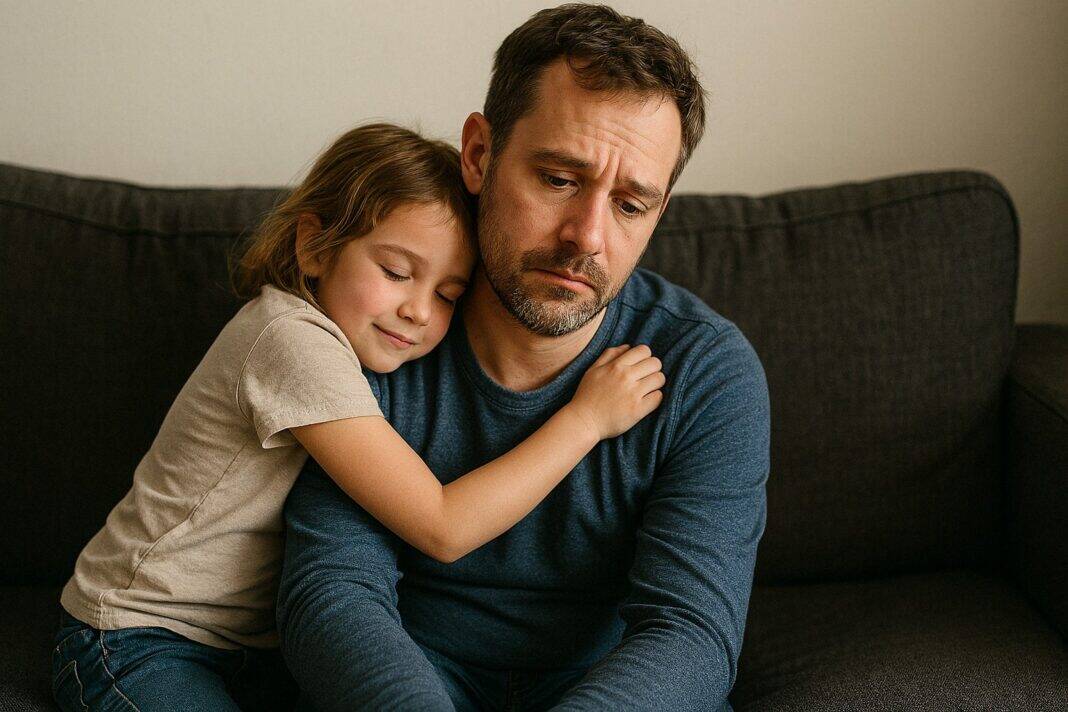 Kleiner Moment mit großer Wirkung: Kind gibt Papa neue Kraft