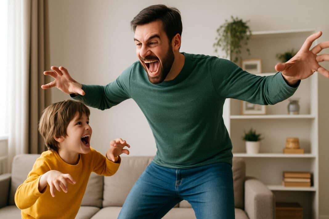 Wenn Papa zum Dino wird: Fantasie-Alarm im Wohnzimmer