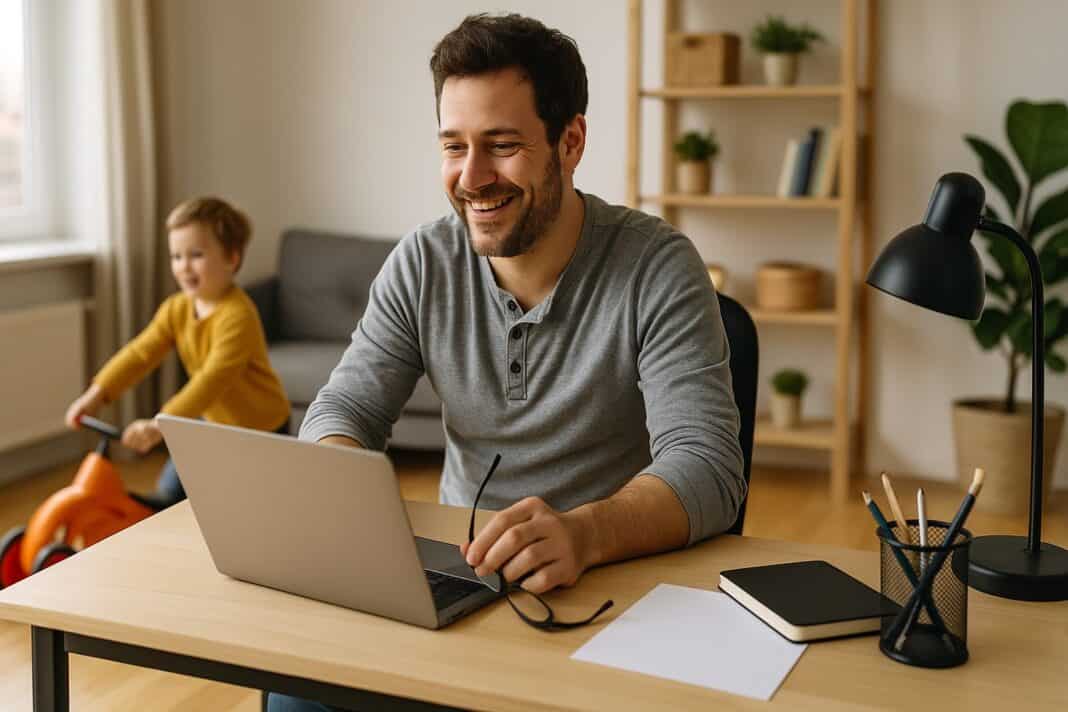 Papa bei der Arbeit – Kind im Spielmodus