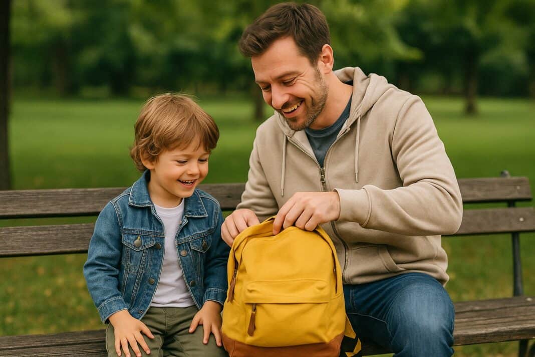 Papa packt aus – Alltagsheld auf Parkbank