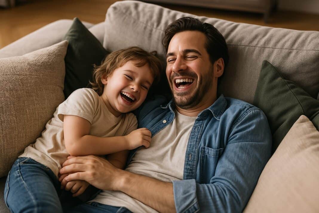 Lachen, Toben, Kissen: 10 Minuten Papa-Zeit