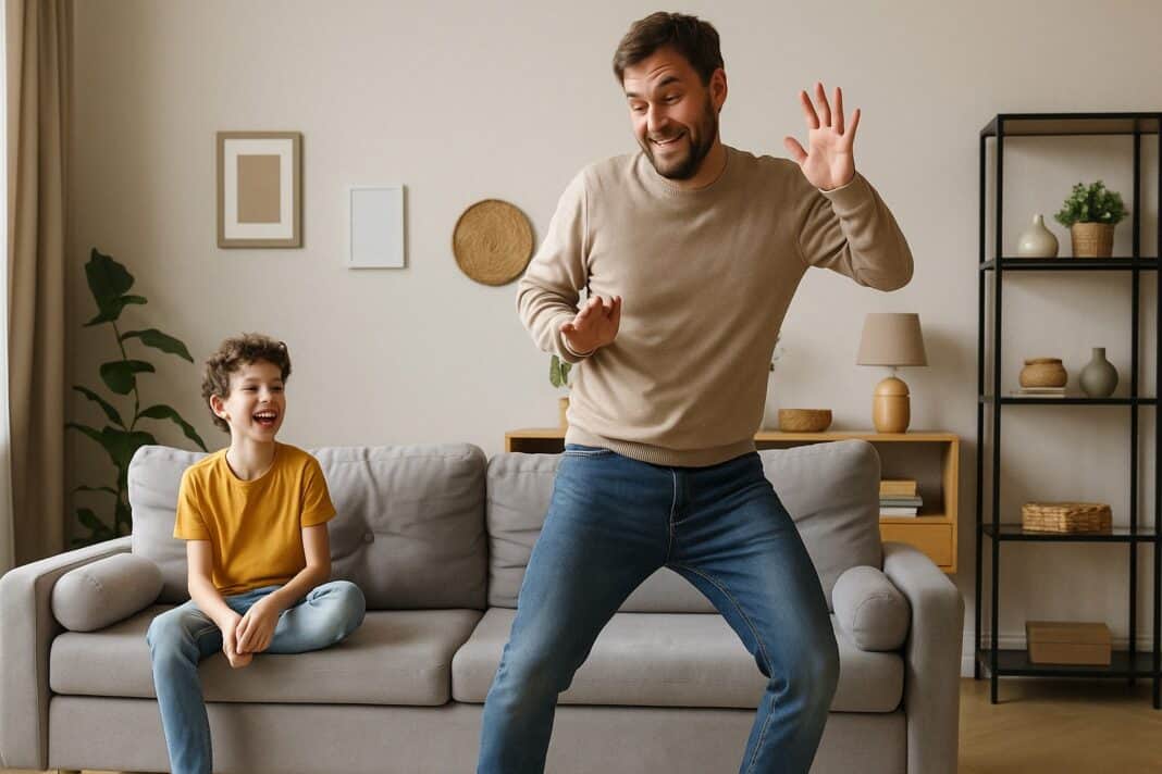 Papa tanzt, Sohn lacht – und das Wohnzimmer wird zur Bühne
