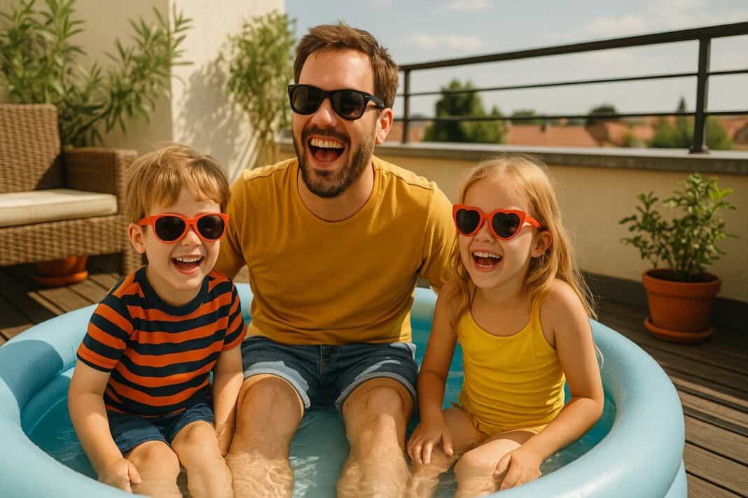 Sonnenbrillen, Wasserspaß und Papalachen – Urlaubsmomente auf dem Balkon
