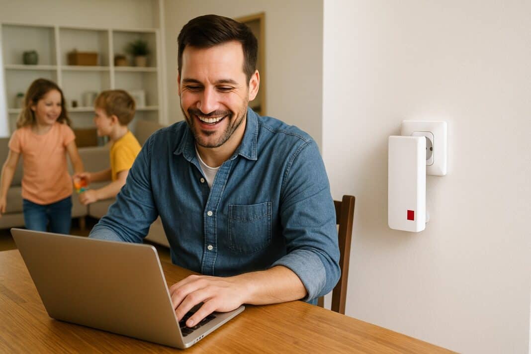 WLAN läuft, Papa arbeitet – und die Kids spielen entspannt im Hintergrund.
