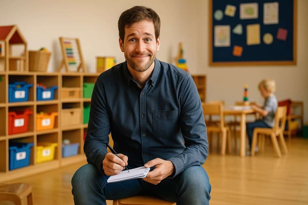 Mini-Stuhl, Maxi-Spannung – Papas erster Elternabend in Bildern