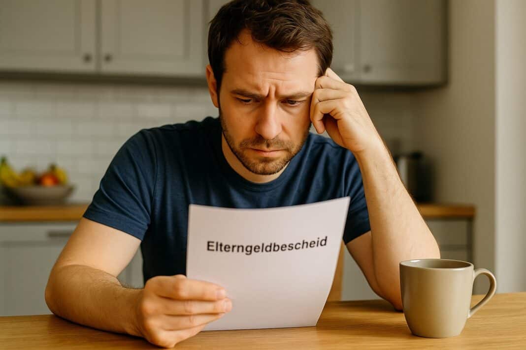 Blick zwischen Zahlen und Sorgen – Papa grübelt über den Elterngeldbescheid