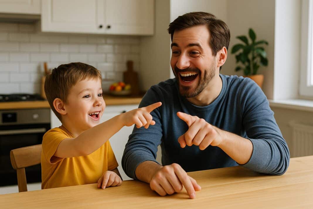 Einfach, spontan, nah: Papa spielt den Klassiker „Ich seh was…“ mit seinem Kind