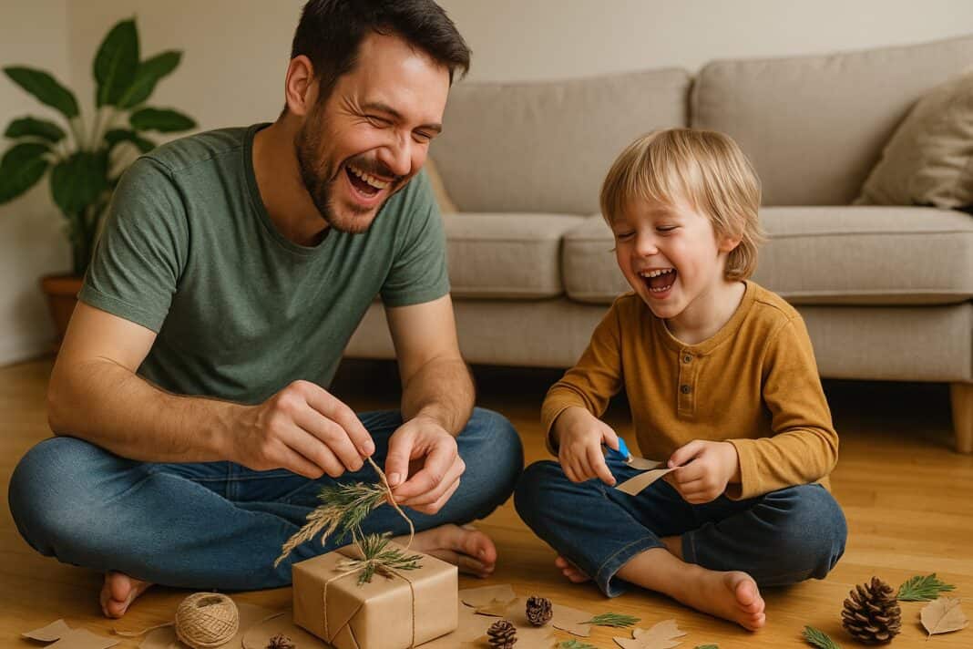 Bastelzeit mit Herz – Papa und Kind zaubern nachhaltige Geschenke aus Naturmaterialien