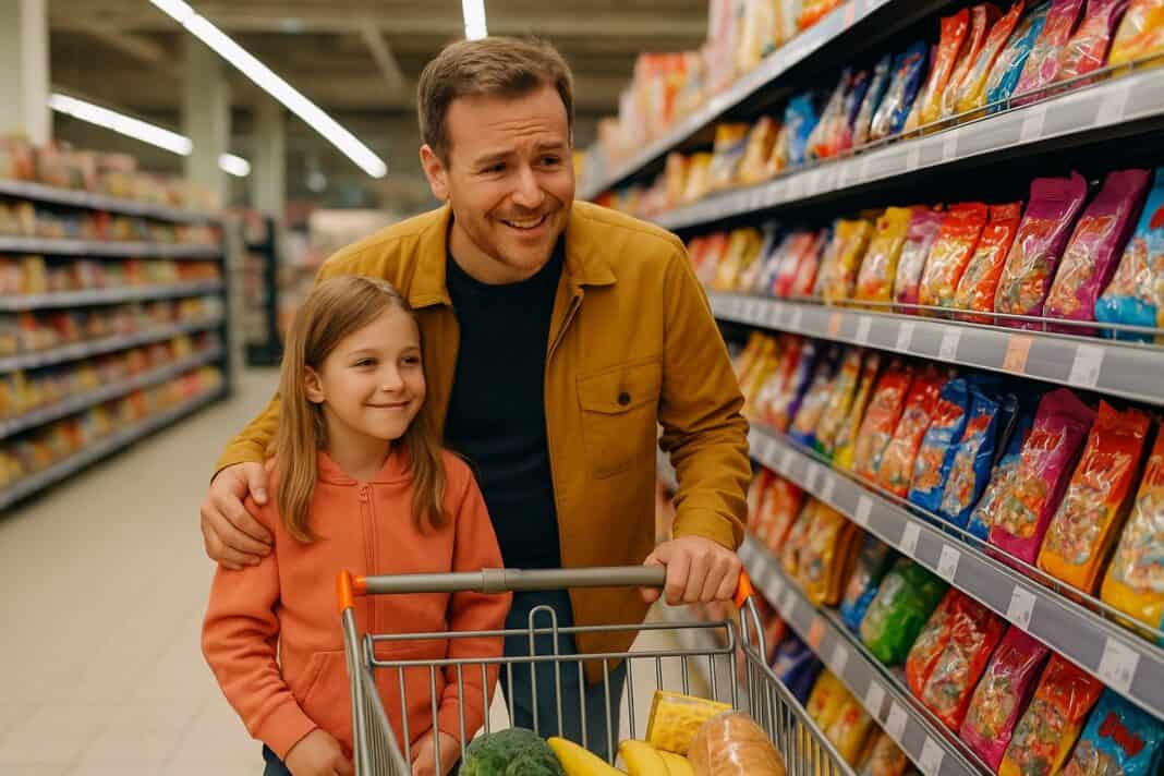 Papa-Abenteuer im Supermarkt