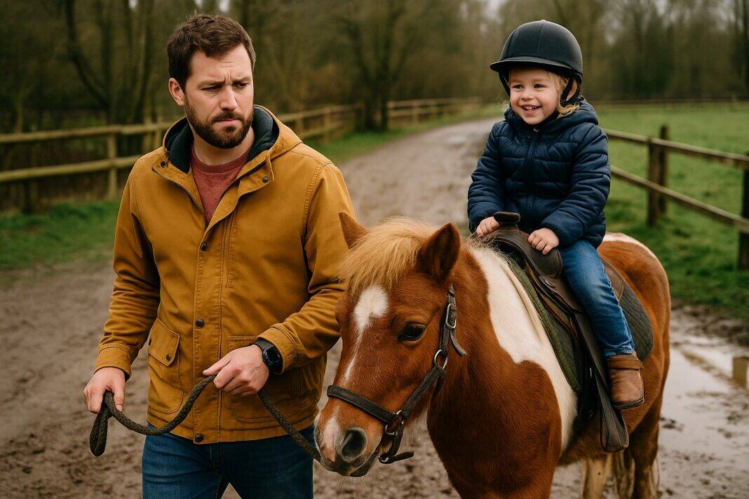 Ponyführung mit Fragezeichen – Papa, das Pony und der matschige Weg