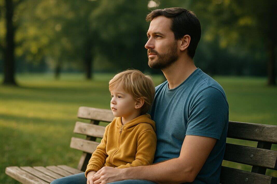 Ruhe gefunden: Ein Vater genießt den Moment mit seinem Kind