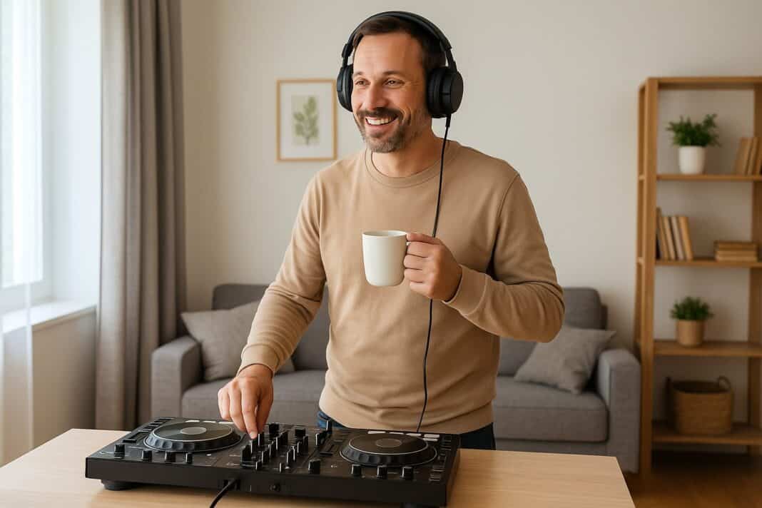 Papa mixt sich mit Musik durch den Familienalltag