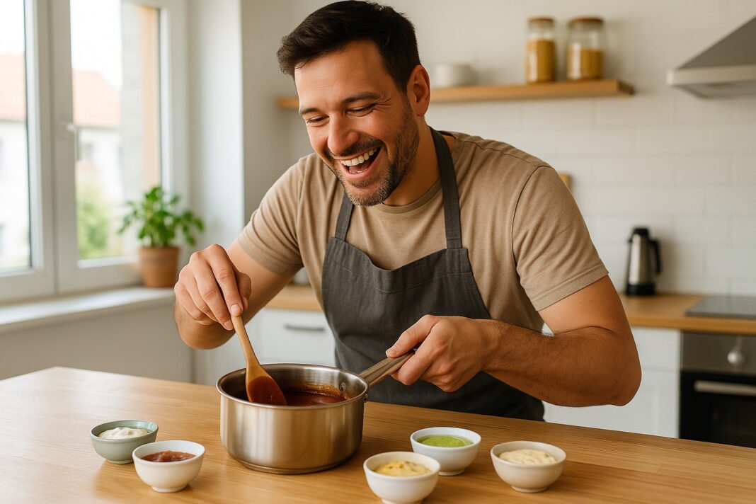 Papa zaubert Grillsoßen – mit Lachen, Liebe und jeder Menge Geschmack.