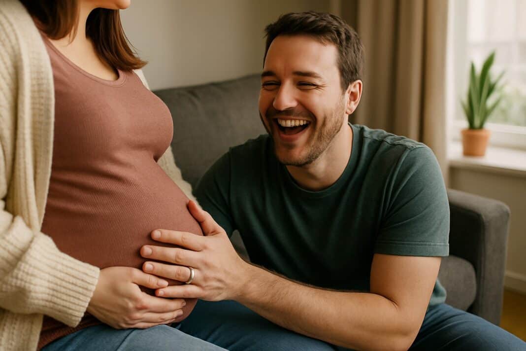 Ein kleiner Tritt, ein großes Gefühl – Papas erster Kontakt zum Leben im Bauch